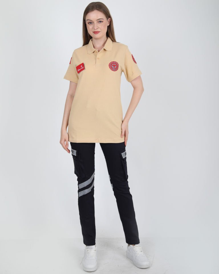 Yeni 112 Acil Sağlık Bej Lacost T-shirt(Unisex)