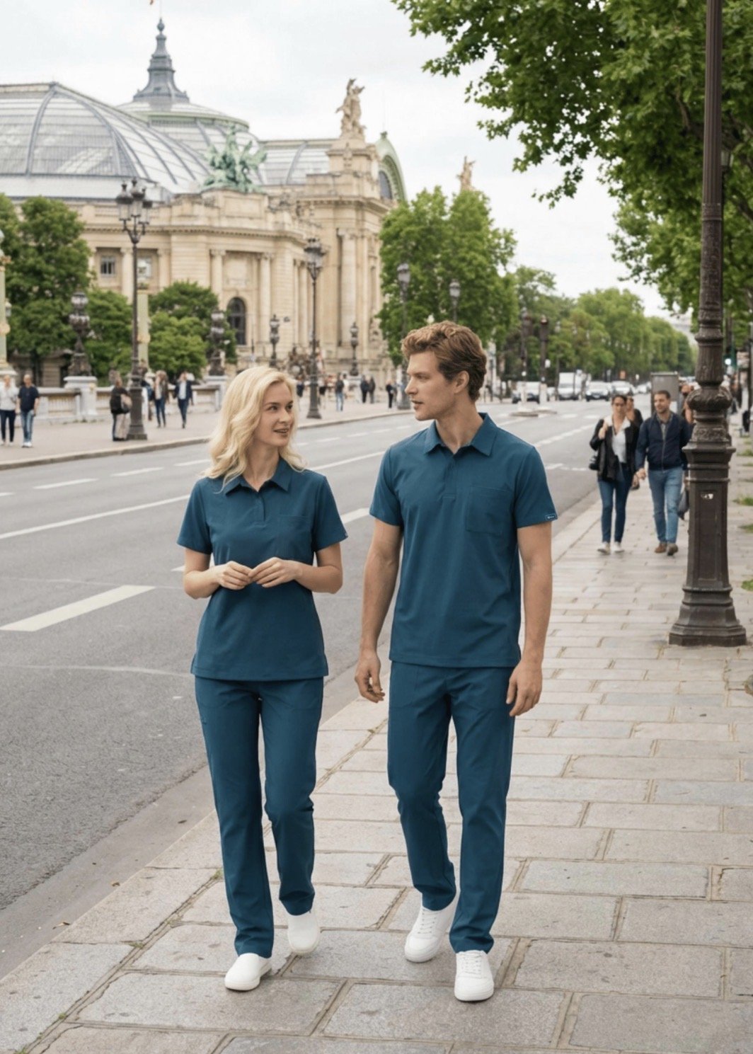 Petrol Yeşili Polo Yaka Likralı Cerrahi Premium Takım (Unisex)