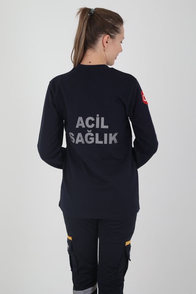Acil Sağlık Lacivert Sıfır Yaka Swit (Unisex-2 İplik)
