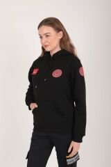 Yeni Evde Sağlık Siyah Kapşonlu Swit (Unisex)