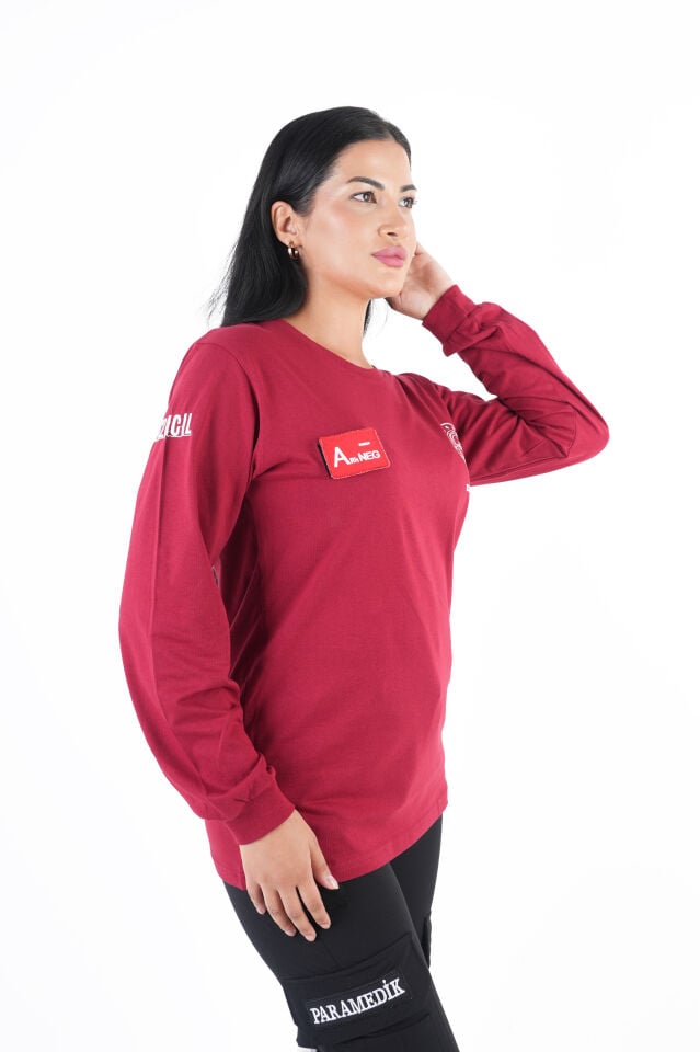 Sağlık Bakanlığı 112 Acil Bordo Penye Uzun Kol (Unisex)