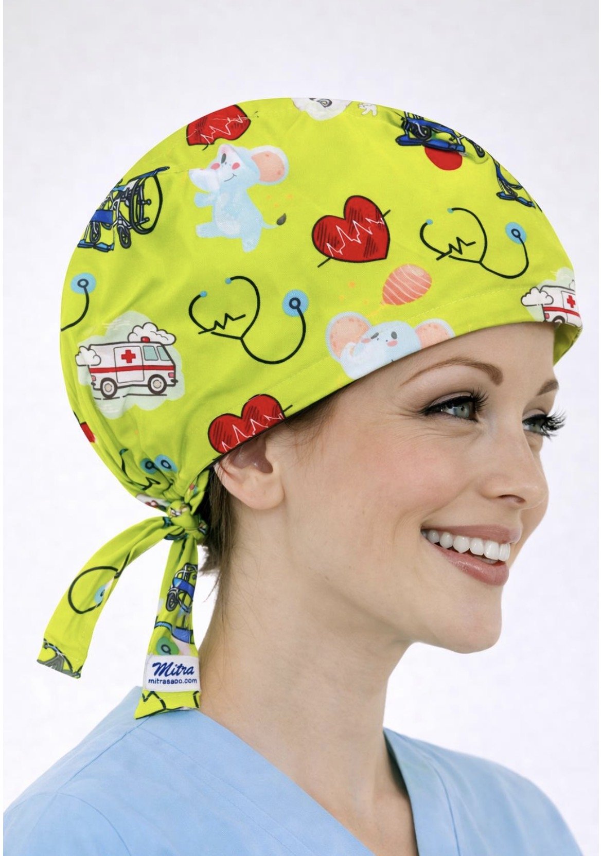 Steteskop Desenli Yeşil Bone