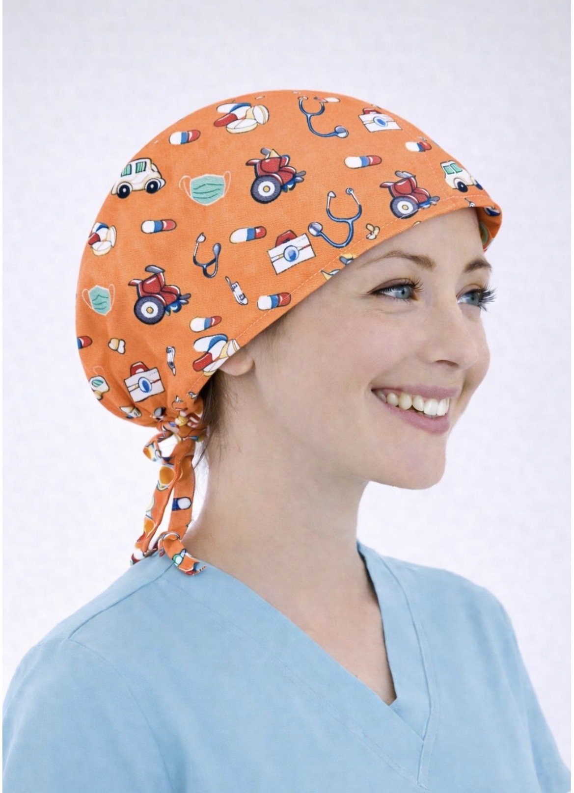 Steteskop Desenli Turuncu Bone