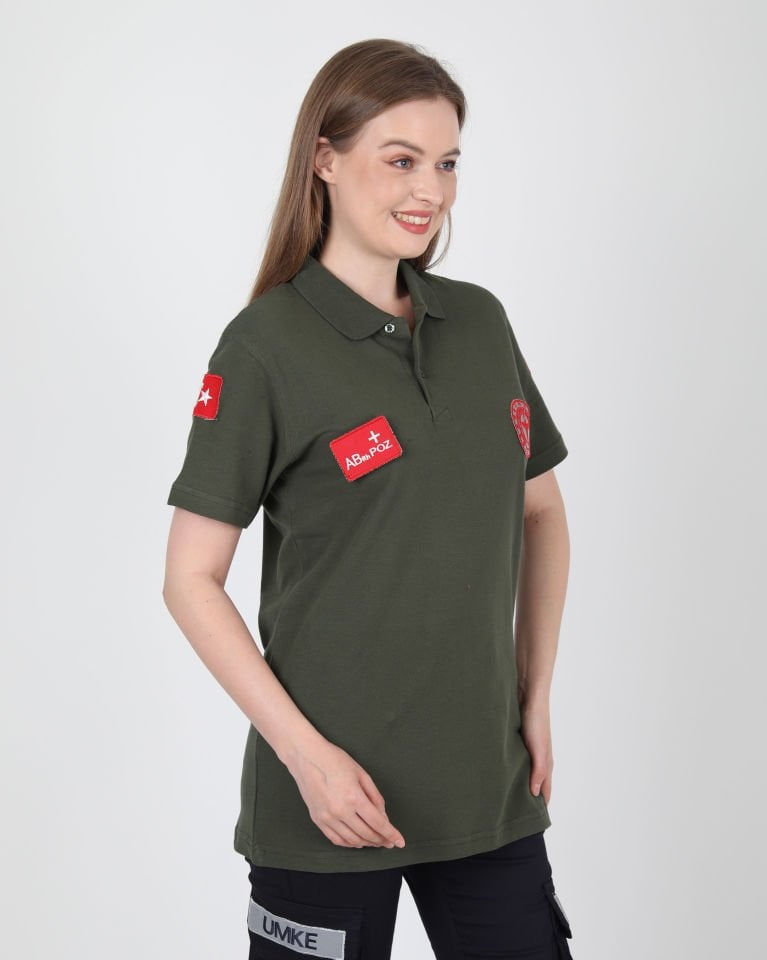 Yeni 112 Acil Sağlık Haki Yeşili Lacost T-shirt(Unisex)