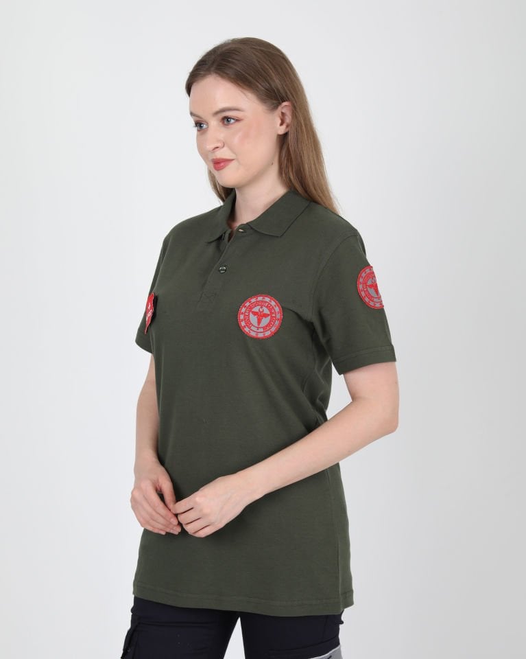 Yeni 112 Acil Sağlık Haki Yeşili Lacost T-shirt(Unisex)