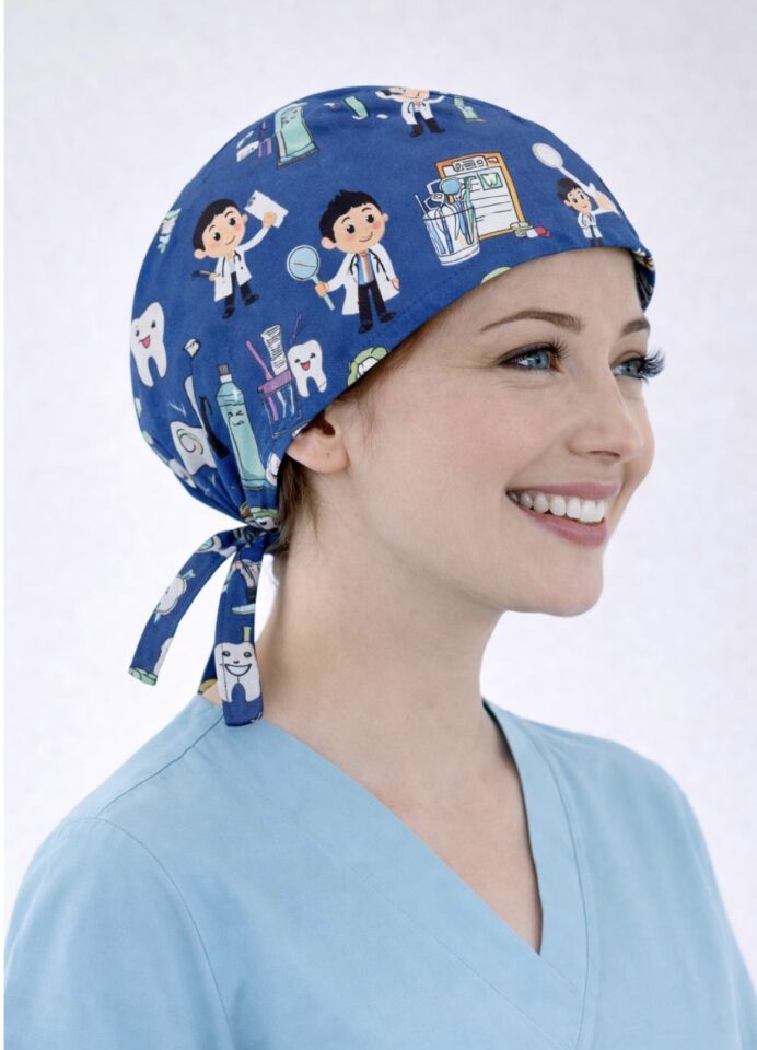 Doktor Desenli Mavi Bone