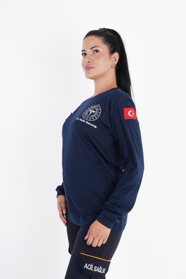 Sağlık Bakanlığı 112 Acil Lacivert Penye Uzun Kol (Unisex)