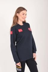 Yeni Evde Sağlık Sıfır Yaka Lacivert Swit (Unisex)
