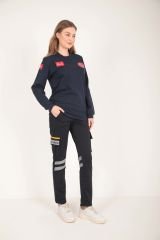 Yeni Evde Sağlık Sıfır Yaka Lacivert Swit (Unisex)