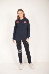 Yeni Evde Sağlık Sıfır Yaka Lacivert Swit (Unisex)