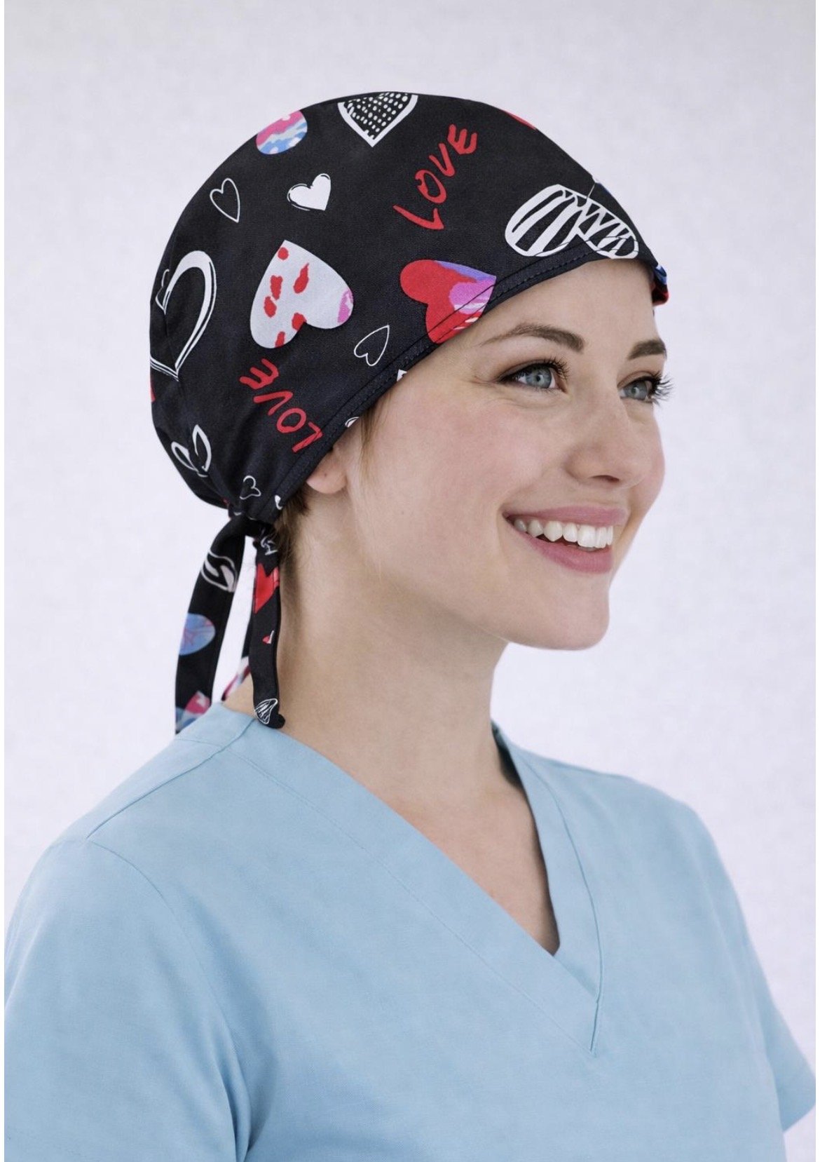 Kalp Desenli Siyah Bone