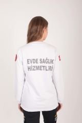 Yeni Evde Sağlık Sıfır Yaka Beyaz Swit (Unisex)