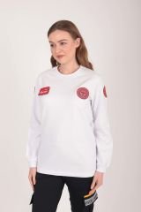 Yeni Evde Sağlık Sıfır Yaka Beyaz Swit (Unisex)