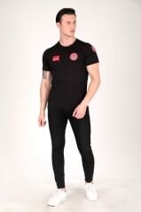 Yeni Penye Siyah Sıfır Yaka 112 Acil Sağlık T-shirt (Unisex)