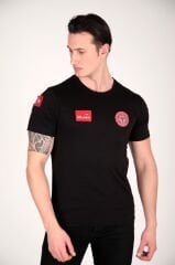 Yeni Penye Siyah Sıfır Yaka 112 Acil Sağlık T-shirt (Unisex)