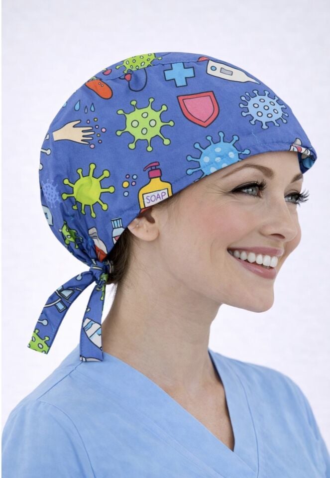 Mavi Covid Desenli Bone