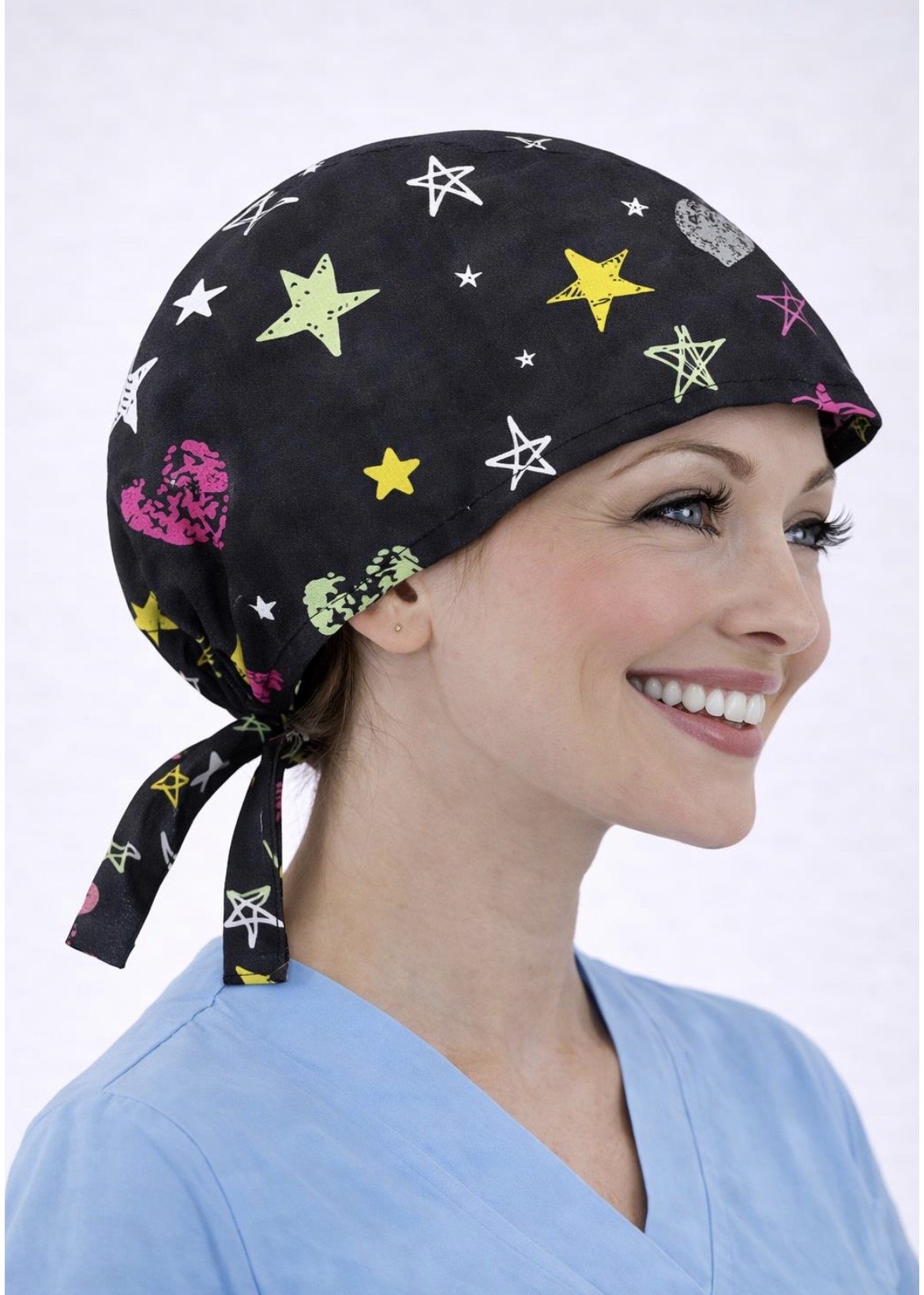 Yıldız Desenli Siyah Bone