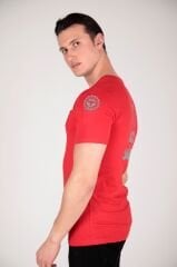 Yeni 112 Acil Sağlık Kırmızı Penye Sıfır Yaka Kırmızı T-shirt (Unisex)