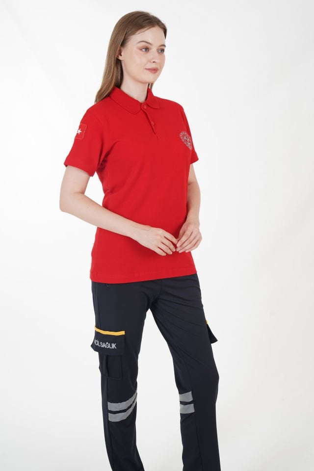112 Acil Çağrı Merkezi Kırmızı Lacost T-shirt (Unisex)