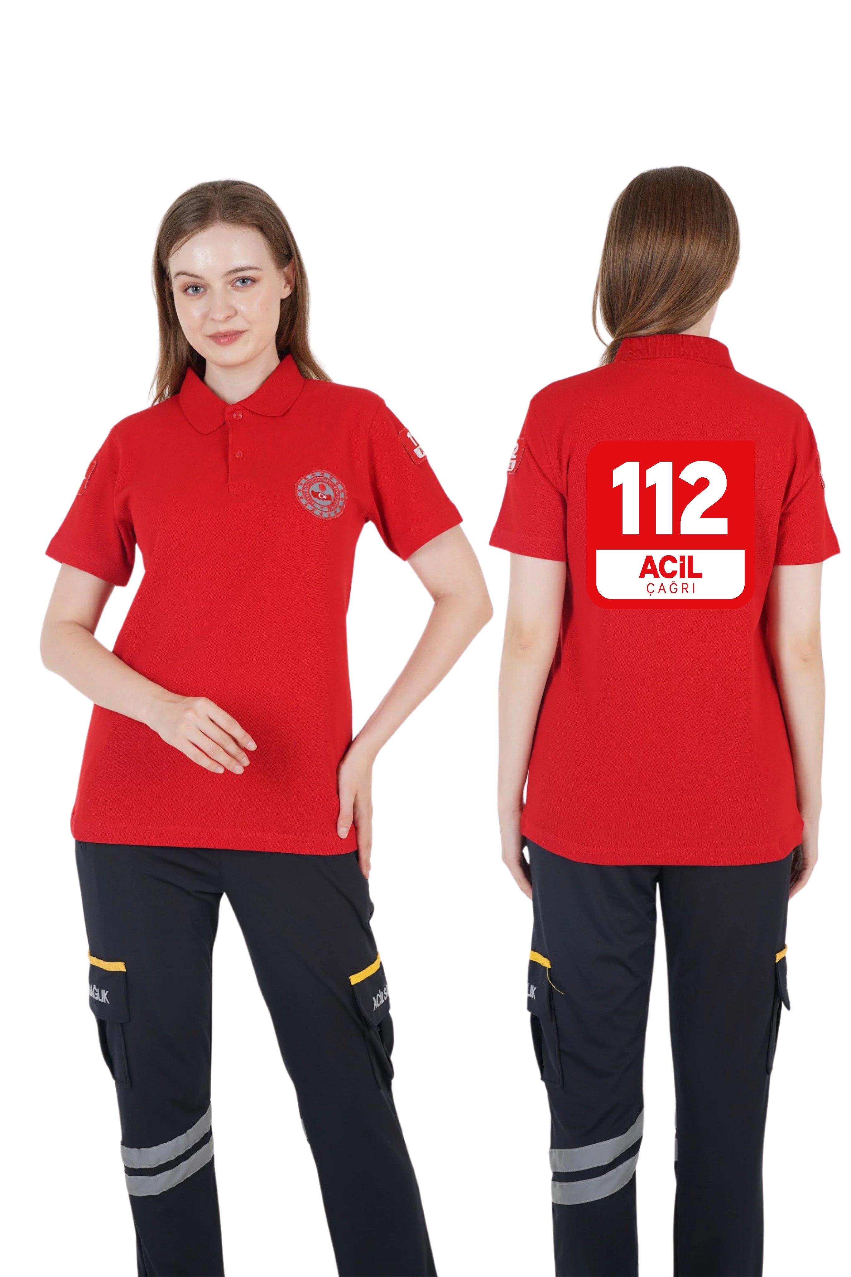 112 Acil Çağrı Merkezi Kırmızı Lacost T-shirt (Unisex)