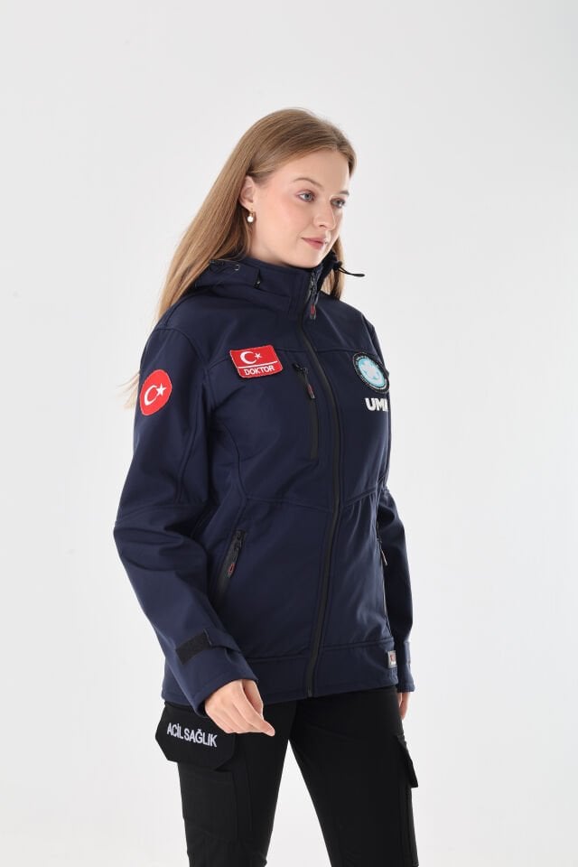 UMKE Lacivert Shoftshell Mont (Unisex-Su Geçirmez)