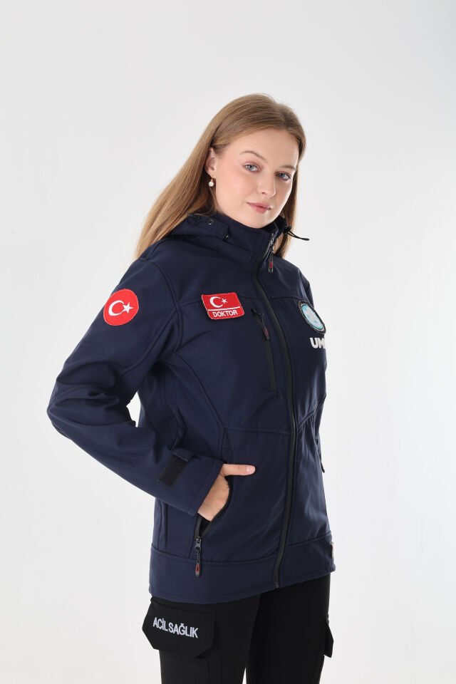 UMKE Lacivert Shoftshell Mont (Unisex-Su Geçirmez)