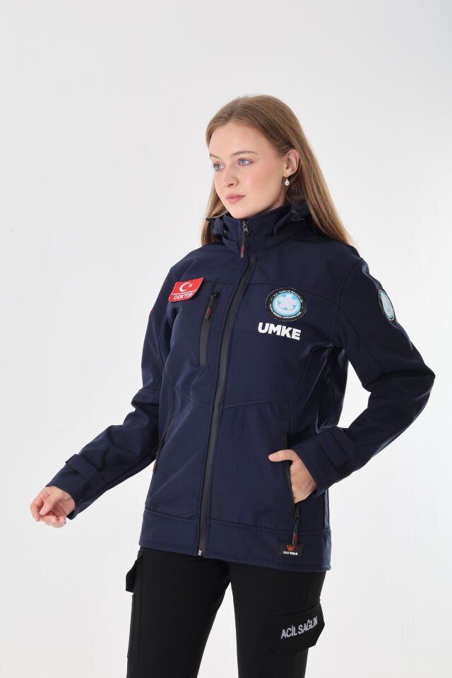 UMKE Lacivert Shoftshell Mont (Unisex-Su Geçirmez)
