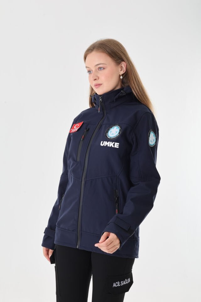 UMKE Lacivert Shoftshell Mont (Unisex-Su Geçirmez)