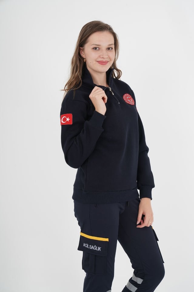 Evde Sağlık Lacivert Fermuarlı Swit (Unisex)