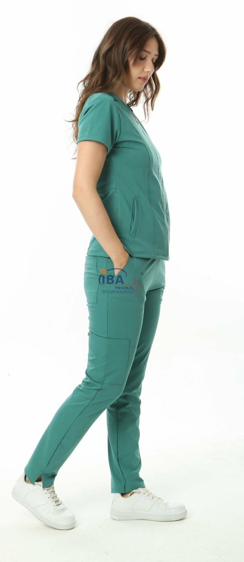 Pilatinum Fermuarlı Likralı Cerrahi Takım XXS-34/36 Beden - Ameliyathane Yeşili