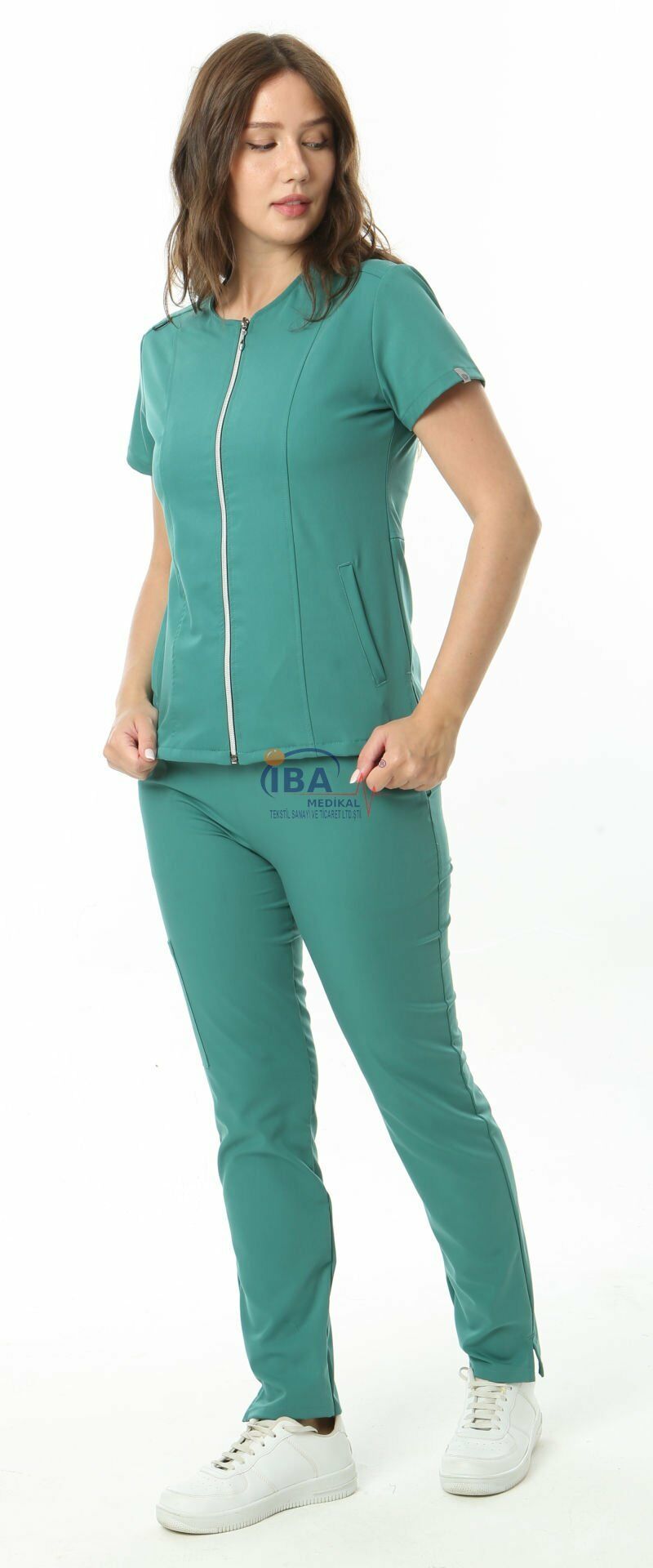 Pilatinum Fermuarlı Likralı Cerrahi Takım S-40 Beden - Ameliyathane Yeşili