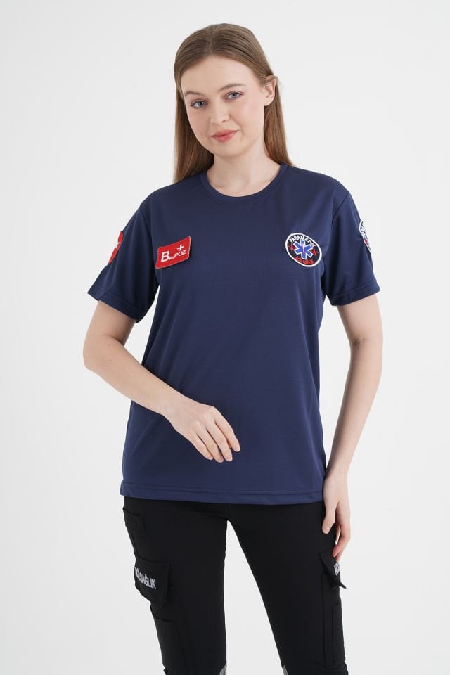 Yeni Paramedik Sıfır Yaka Lacivert Comfort T-shirt (Unisex)
