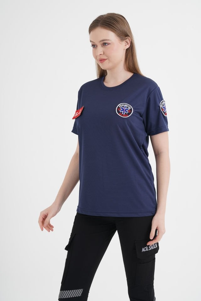 Yeni Paramedik Sıfır Yaka Lacivert Comfort T-shirt (Unisex)