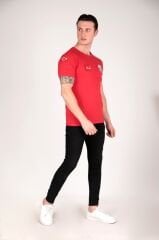 Yeni Sıfır Yaka Kırmızı Penye Paramedik T-shirt (Unisex)