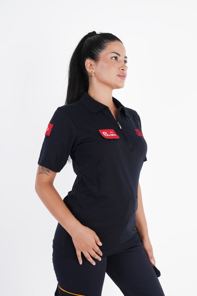 Ritimli Acil Sağlık Lacivert Fermuarlı Penye T-shirt (Unisex)