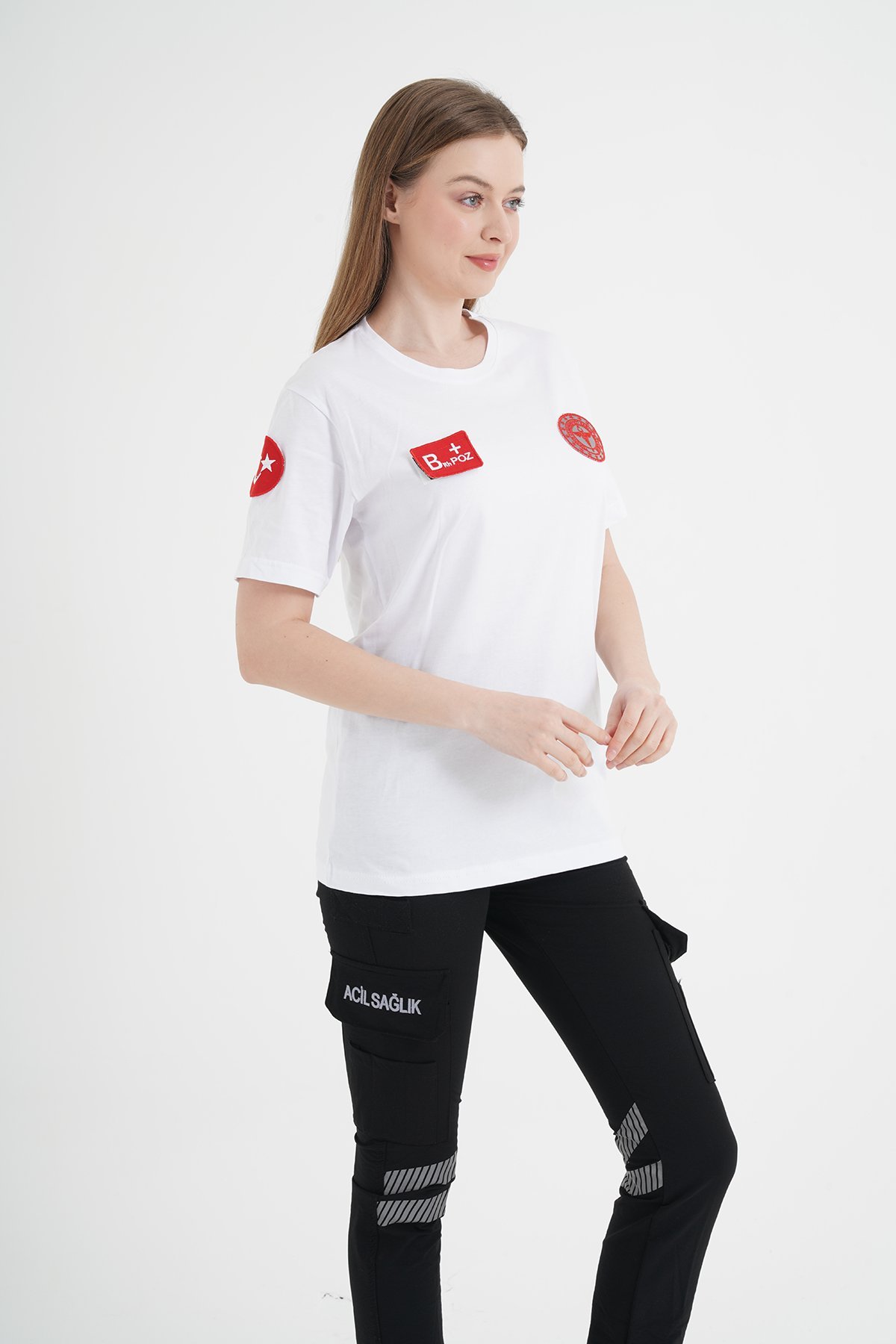 Yeni 112 Acil Sağlık Beyaz Penye T-shirt (Unisex)
