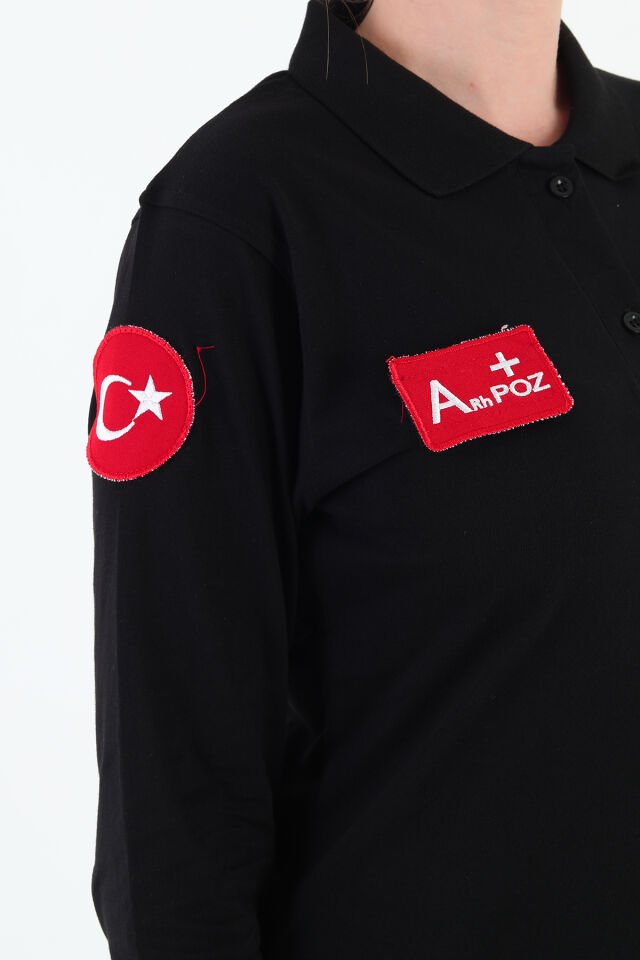 Yeni 112 Acil Sağlık Siyah Penye Polo Yaka Tunik