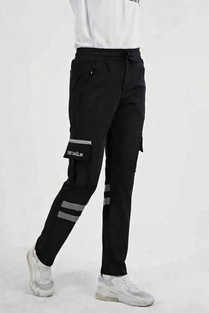 Yazlık Evde Sağlık Siyah Eşofman Pantolon (Unisex)