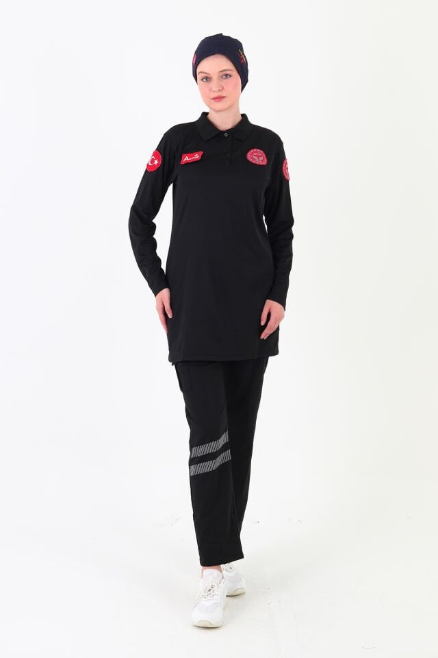 Yeni 112 Acil Sağlık Siyah Comfort Tunik T-shirt (Fileli)