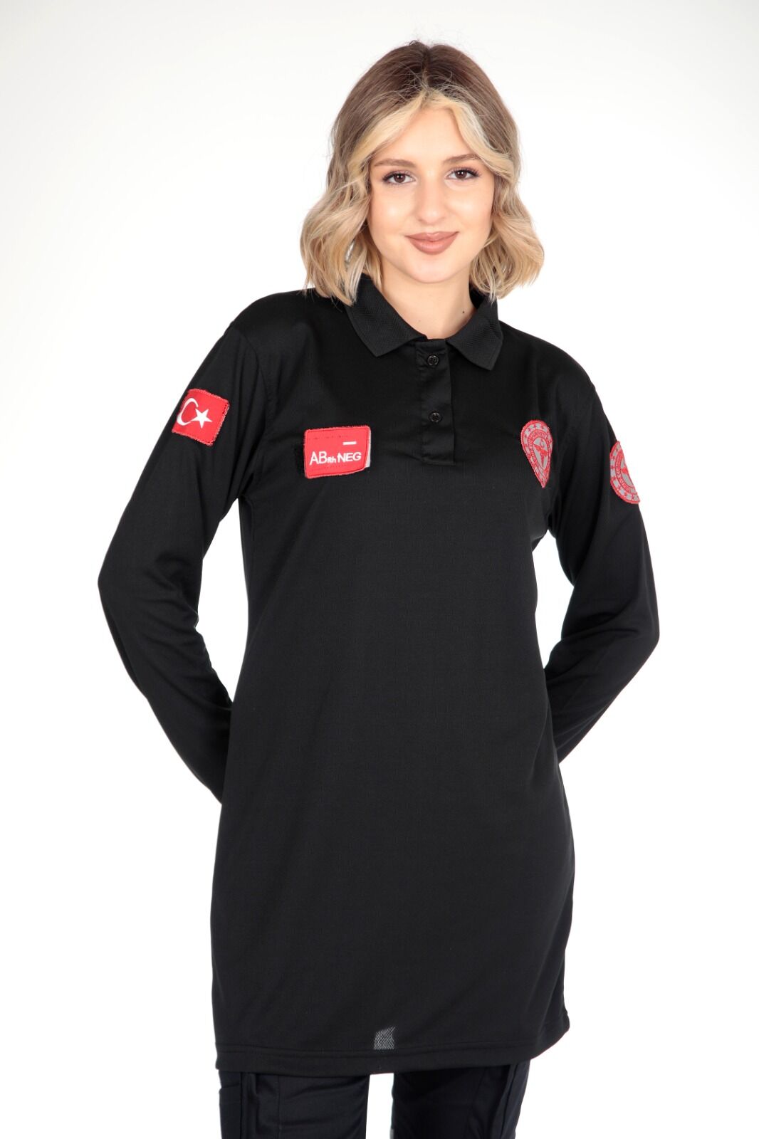 Yeni 112 Acil Sağlık Siyah Comfort Tunik T-shirt (Fileli)