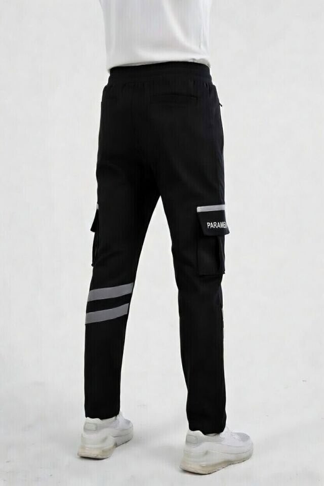 Paramedik 4 Mevsim Siyah Likralı Eşofman Pantolon (Unisex)