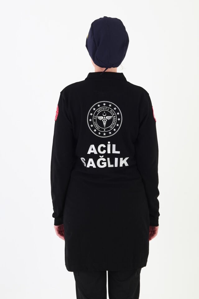 Yeni 112 Acil Sağlık Siyah Tunik Lacoste T-shirt