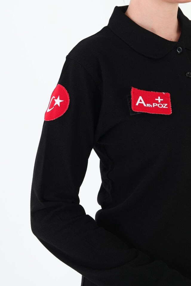 Yeni 112 Acil Sağlık Siyah Tunik Lacoste T-shirt