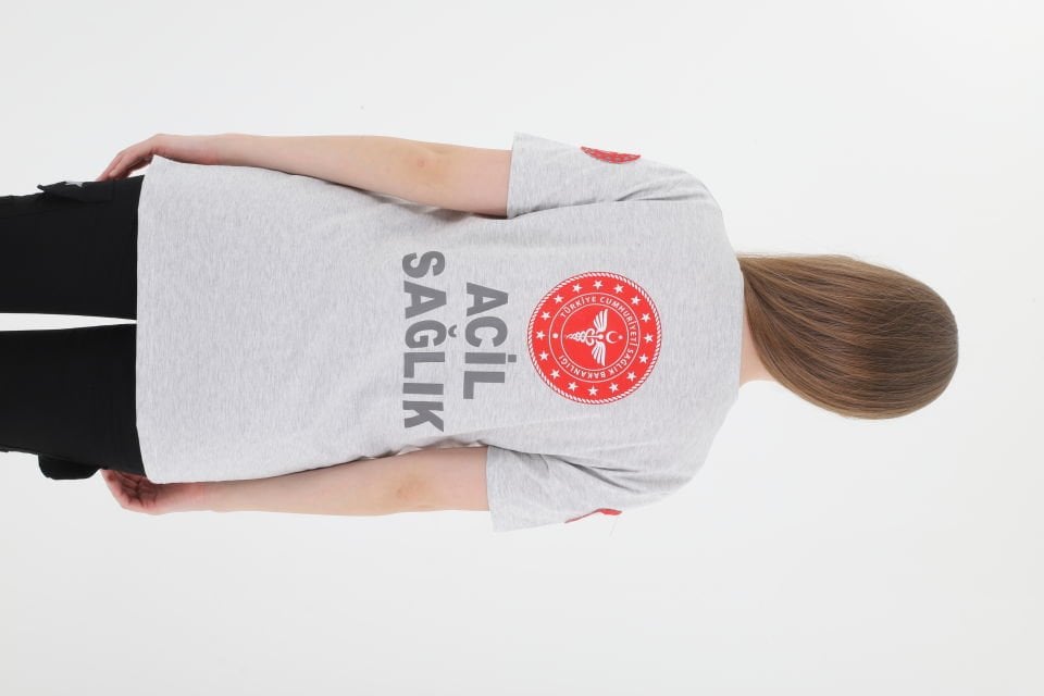 Yeni 112 Acil Sağlık Açık Gri Penye T-shirt (Unisex)
