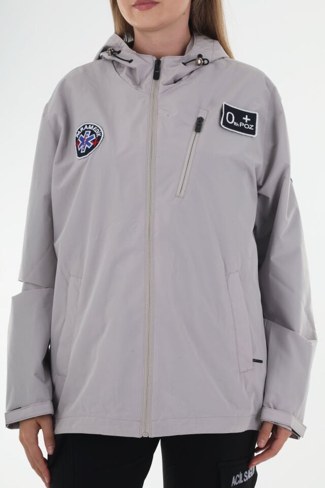 Paramedik Duman Grisi Mevsimlik Kapşonlu Mont (Unisex)