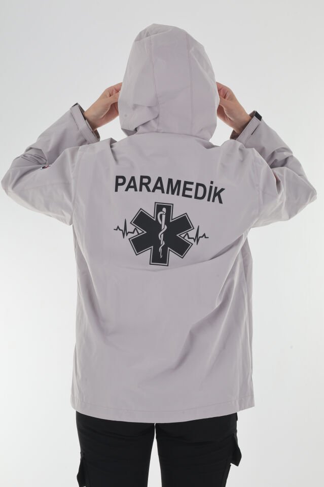 Paramedik Duman Grisi Mevsimlik Kapşonlu Mont (Unisex)