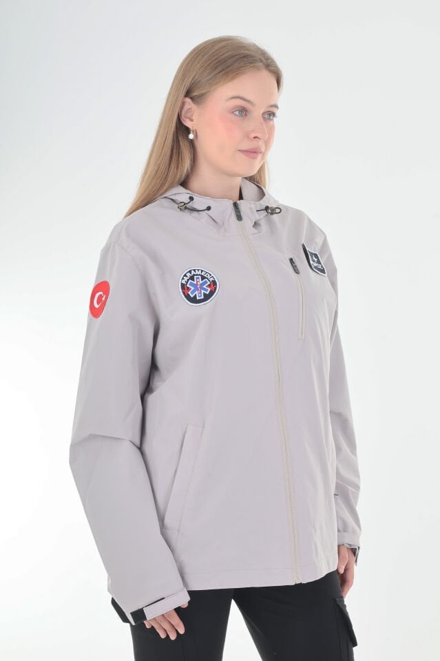 Paramedik Duman Grisi Mevsimlik Kapşonlu Mont (Unisex)