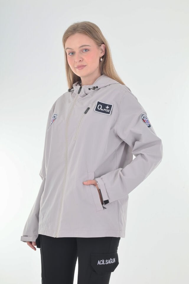 Paramedik Duman Grisi Mevsimlik Kapşonlu Mont (Unisex)