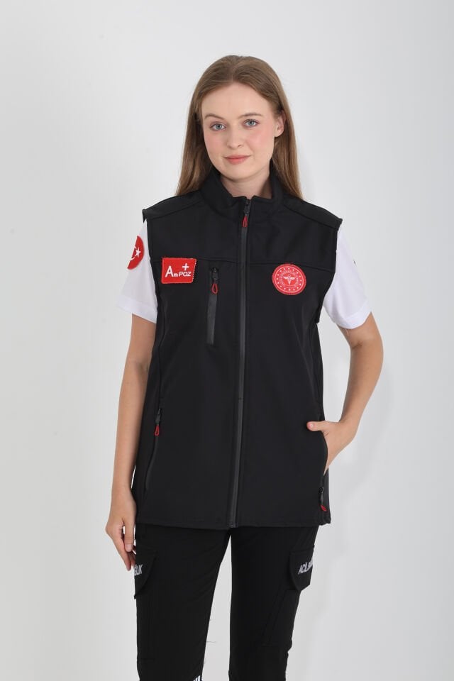 112 Acil Sağlık Siyah Yelek (Unisex)