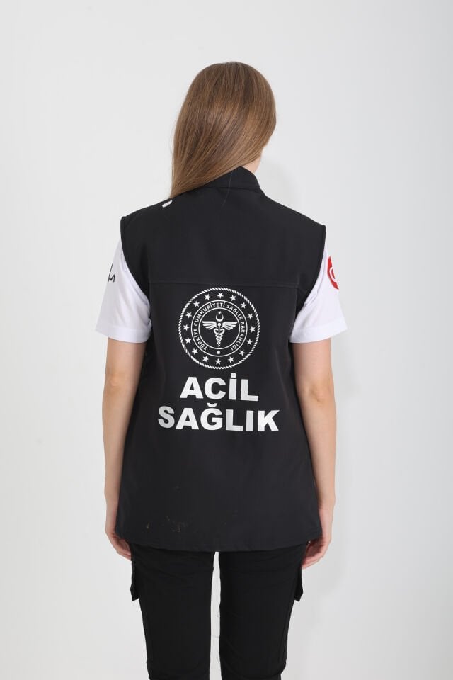 112 Acil Sağlık Siyah Yelek (Unisex)